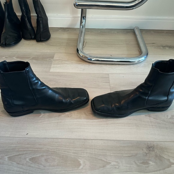 Tiger of Sweden Square Toe Black Leather Men's Boots - Picture 3 of 4